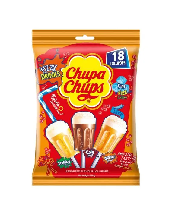 18 pièces Chupa Chups 3D boissons gazeuses Lollipops 270g