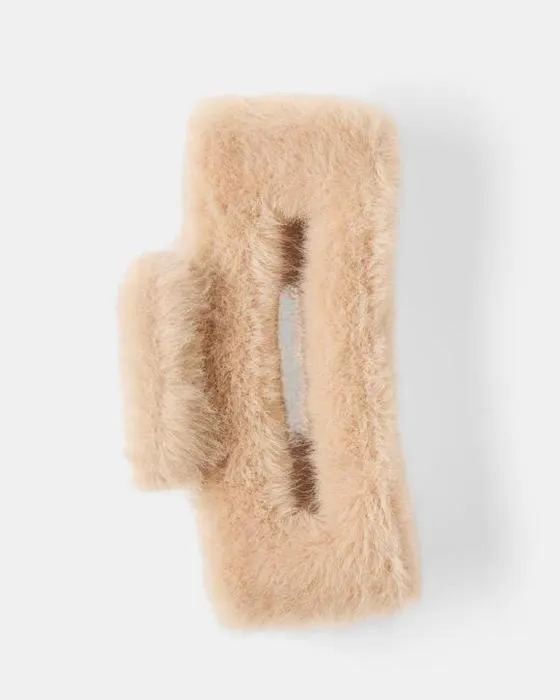 Torche brune à cheveux en rectangle de fourrure de faux cheveux