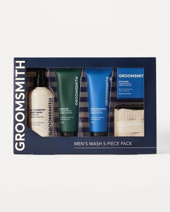 Lavable pour homme Groomsmith 5 pièces - Bois de cèdre et parfumé ambre