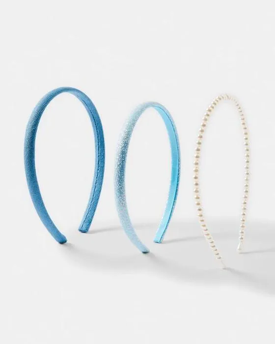 Bandes de tête en faux perles de 3 paquets - Bleu