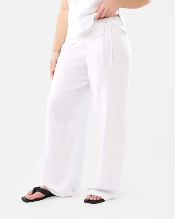 Pantalons de détail en lin de mélange