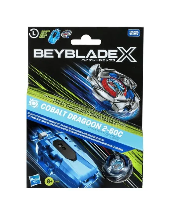 Jeu de lanceurs de chaînes de gauche Beyblade X Cobalt Dragon 2-60C Deluxe