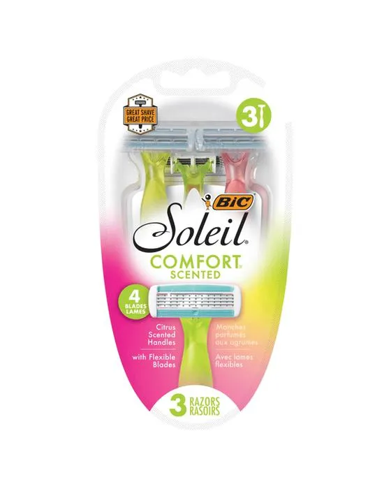 3 Pack BIC Soleil Confort Razors parfumés - Rose