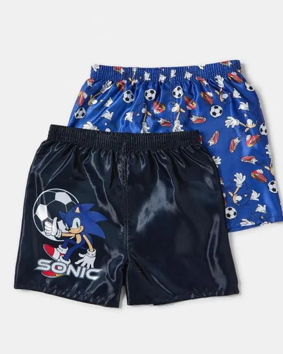 2 Pack Sonic Licence Boxers Satin