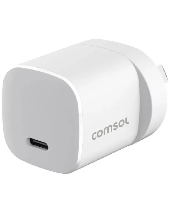 Chargeur mural USB-C Comsol 30W blanc