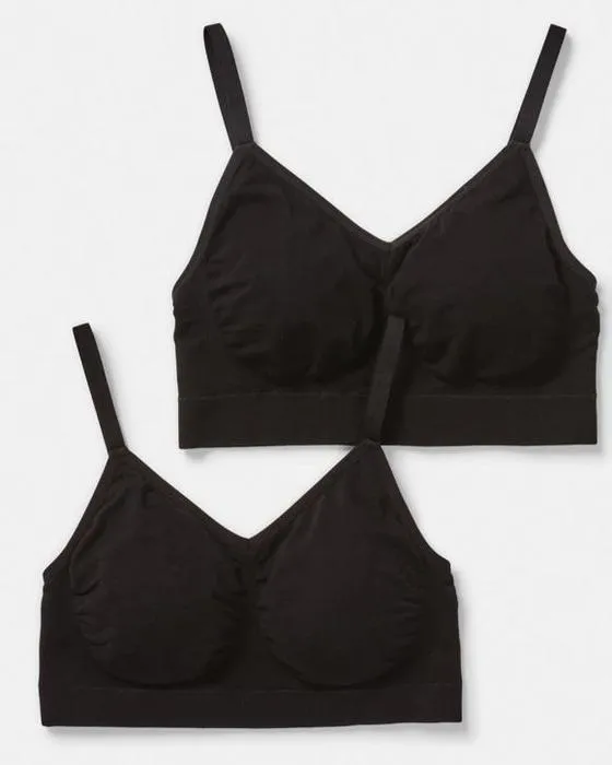 2 Pack sans couture sans fil haut de culture de bambou