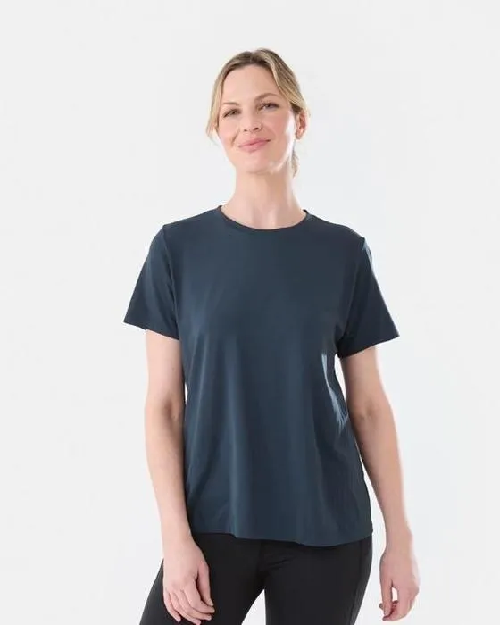 T-shirt femme actif sans couture Col d'équipage