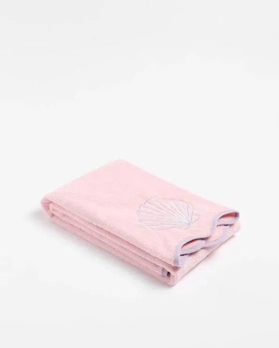 Cible Elsie Sea Shell Kids Serviette de bain en coton australien - Rose