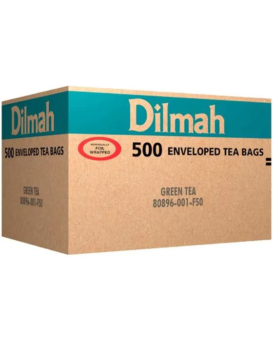 Sacs à thé enveloppés Dilmah Green 500 Pack