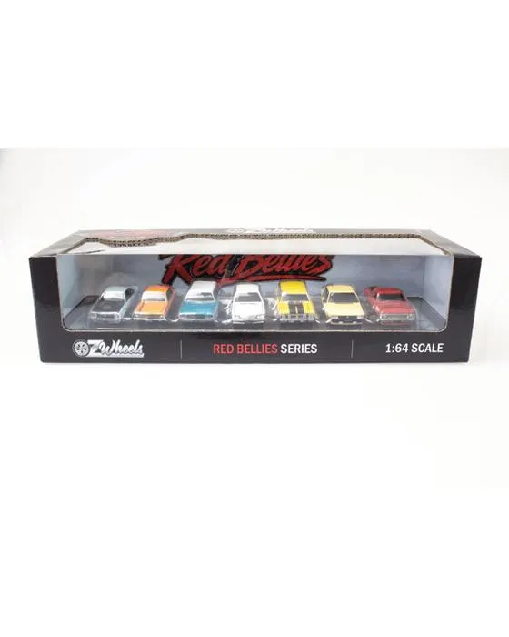 7 Pack OZ Roues 1:64 Échelle Voitures Diecast Série Bellies Rouges