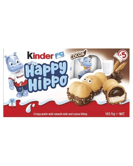 5 Pack Kinder Happy Hippo Cocoa Biscuit 103.5g