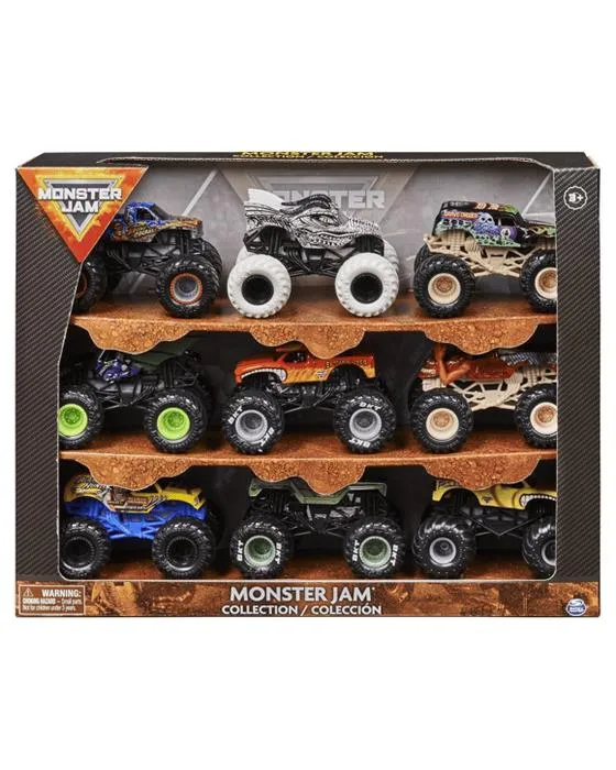 Monster Jam , Officiel 9 - Pack de 1:64 Échelle Die - Cast Monster Trucks - Multi