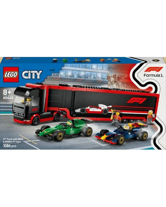 LEGO City F1 Camion avec RB20 et AMR24 F1 Voitures 60445
