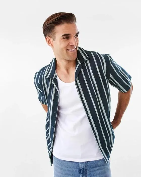 Chemise à manches courtes Multi Textured