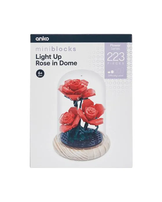 Série de fleurs de mini blocs 223 pièces: Rose légère dans le dôme