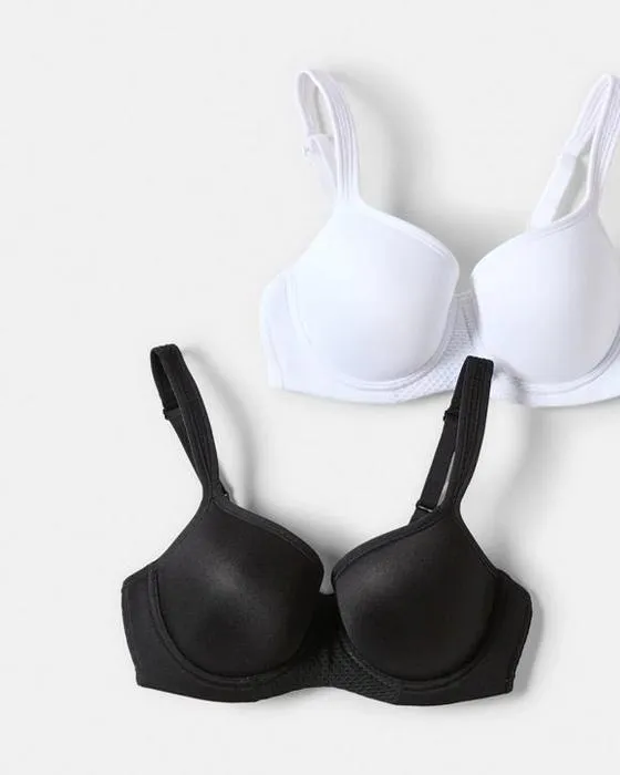 2 Pack Femmes actives Sports Soutien-gorge rembourré moyen