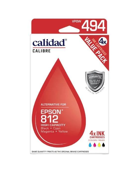 Calidad EPSON 812 cartouches d'encre Couleur+Noir 4 Pack