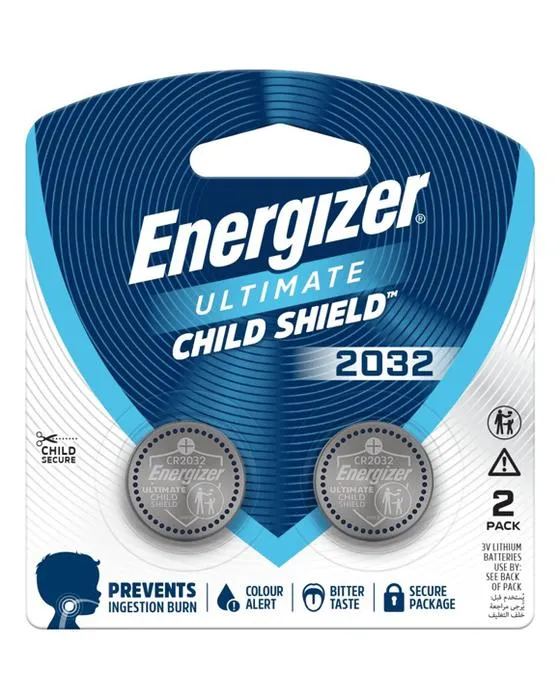 2 Pack Energizer Ultimate Child Shield 2032 Batteries au lithium