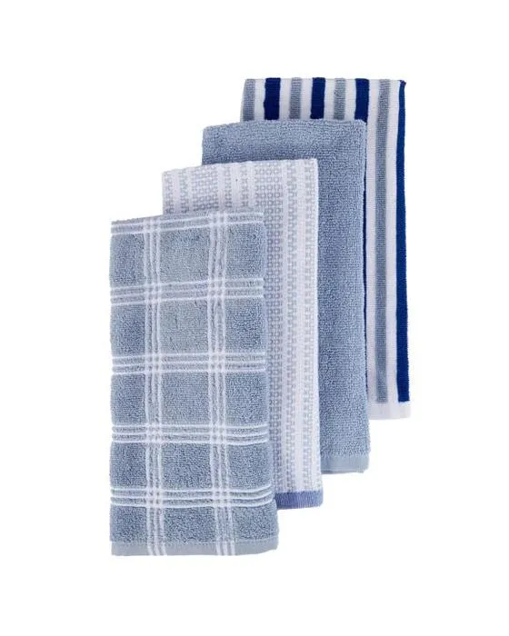 4 Pack Bleu Vérifiez la serviette Terry Tea