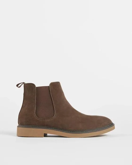 Cible Homme véritable Suede en cuir Chunky Bottes Chelsea - Jason