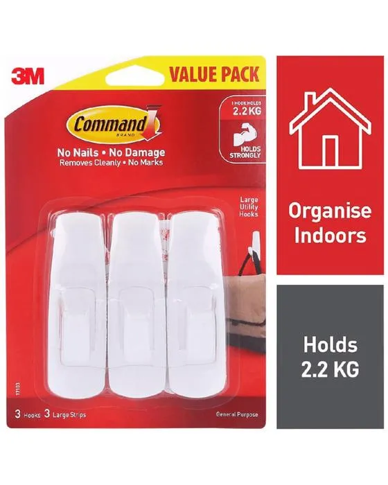 Pack de valeur de crochet de commande 3M Large
