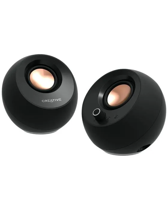Haut-parleurs de bureau de Pebble Pro créatif noir