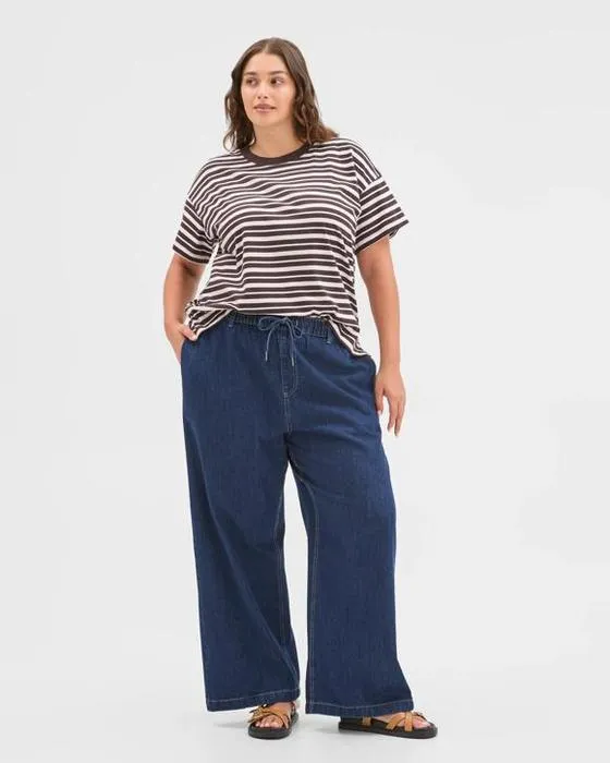 Courbe cible plus taille Denim élastique taille large jambes Jeans