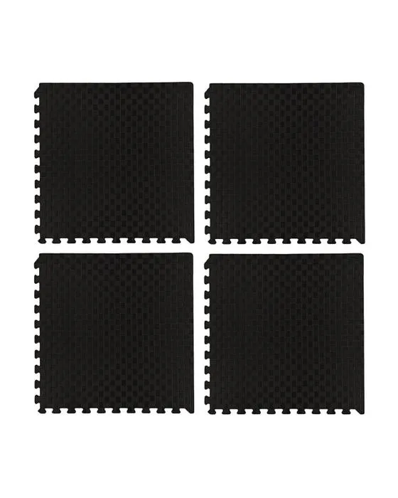 4 Packs EVA Carreaux de sol massif - Noir