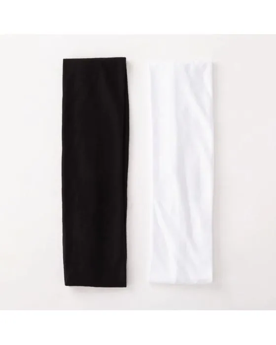 2 Pack bandeau large étirement - Noir et blanc