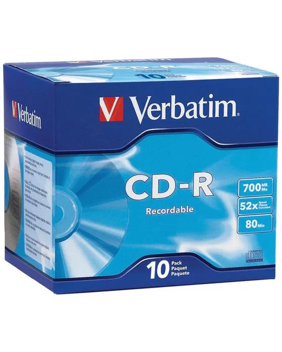Verbatim CD-R 700MB 52x Boite à bijoux haute vitesse 10 Pack