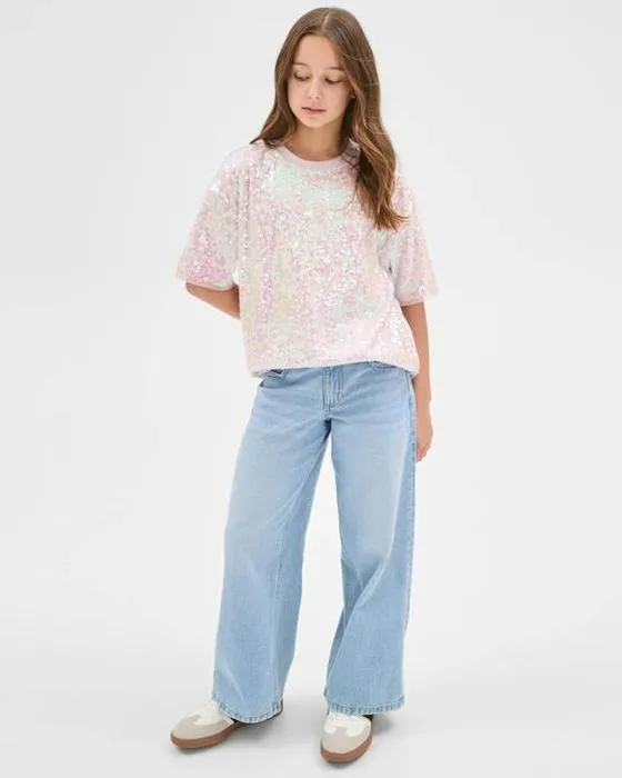 T-shirt surdimensionné de sequin pour enfants