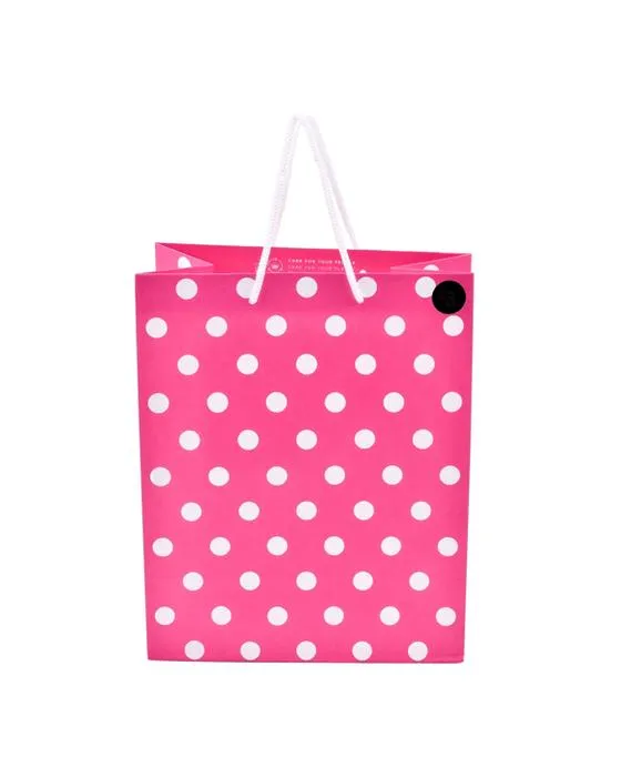 Sac cadeau à pois rose Hallmark - Moyen