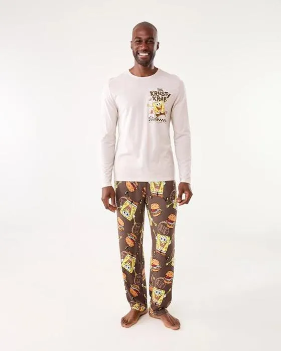 Ensemble Pyjama à manches longues de permis de pantalons carrés Bob éponge