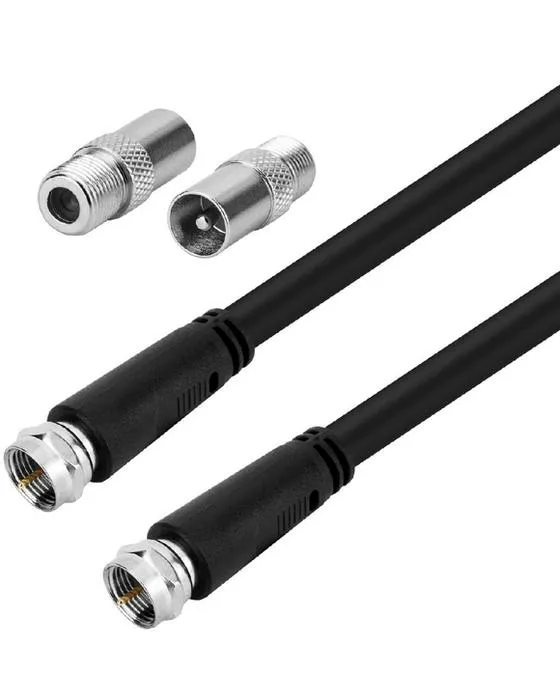 Câble d'antenne Comsol type F mâle à mâle avec adaptateurs PAL 3m