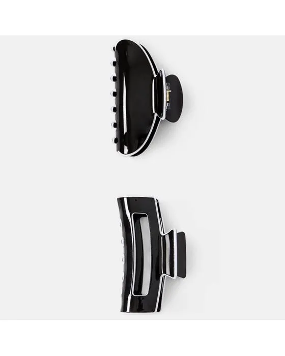 2 Pack Noir et Blanc Contraste clips de cheveux