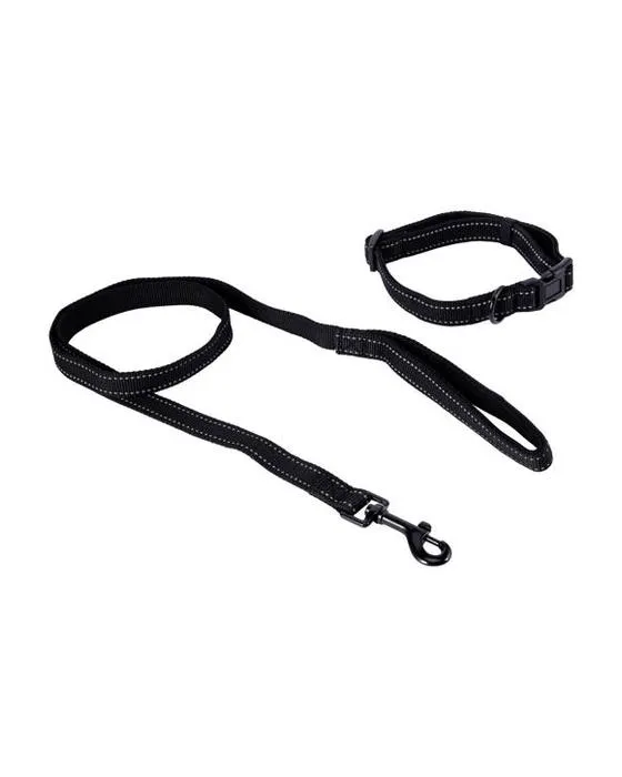 Collier réfléchissant noir et ensemble de plomb - Moyen