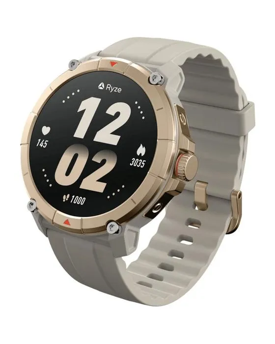 Ryze Trek GPS Smart Watch Sand et blanc