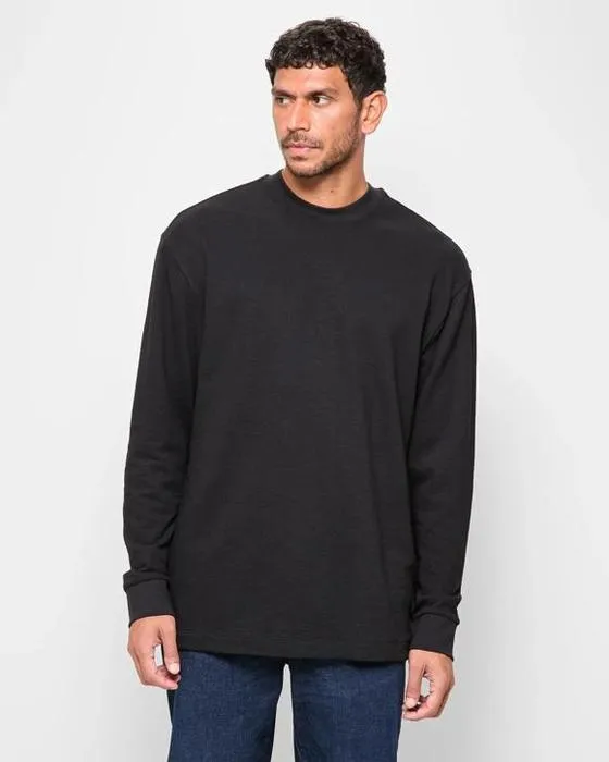 T-shirt texturé à manches longues en coton australien Target Man