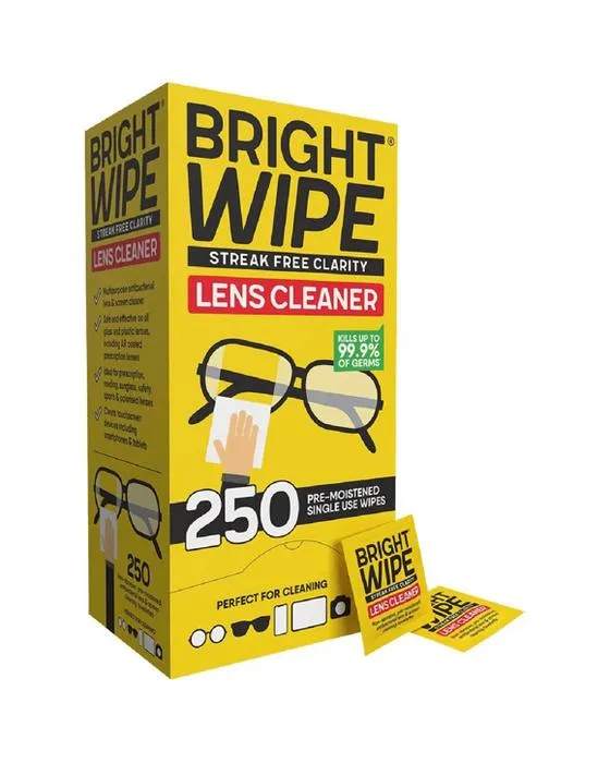 Brightwipe Lens Cleaner Wipes 250 Pack