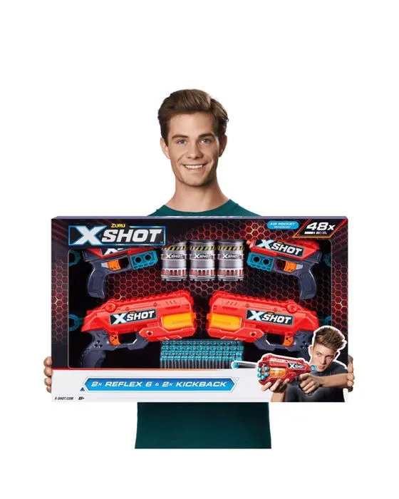 Zuru X-Shot Excel Double Reflex 6 Blaster Double Kickback Blaster Combo Pack