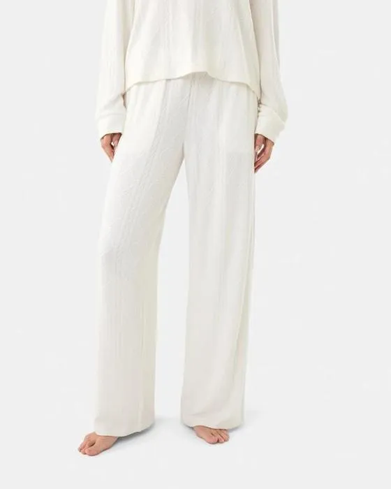 Pantalons de salon de câble de mélange de viscose