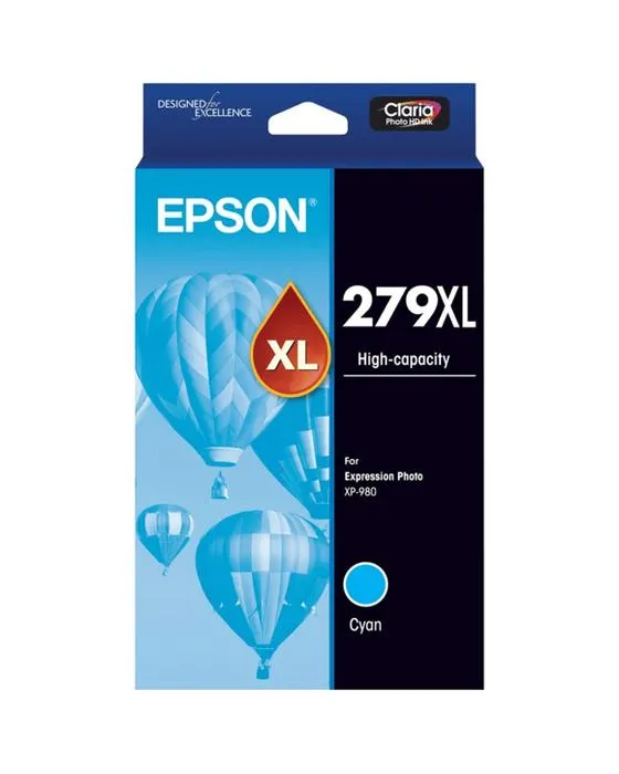 Cartouche d'encre photo HD de Claria Epson 279XL Cyan