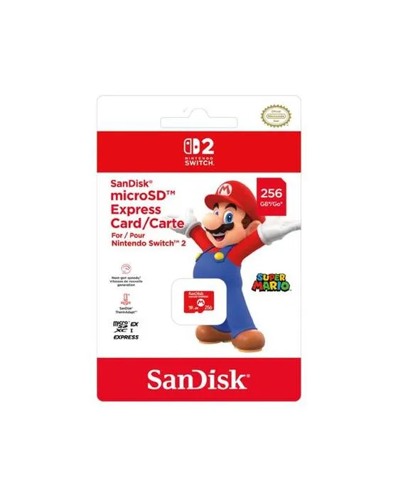 Carte microSD Express SanDisk pour commutateur Nintendo 2 - 256 Go - Multi