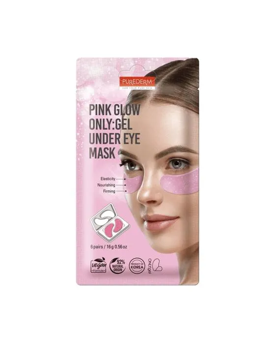 Purederm Pink Glow Uniquement: Gel sous les yeux Masque 16g - Extrait de grenade, peptide et collagène végétalien