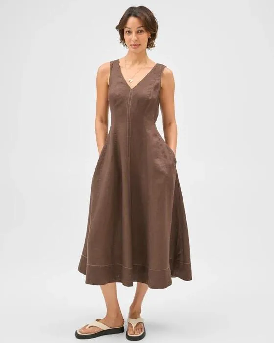 Cible Femme Linge de maison européenne Robe Midi sans manches