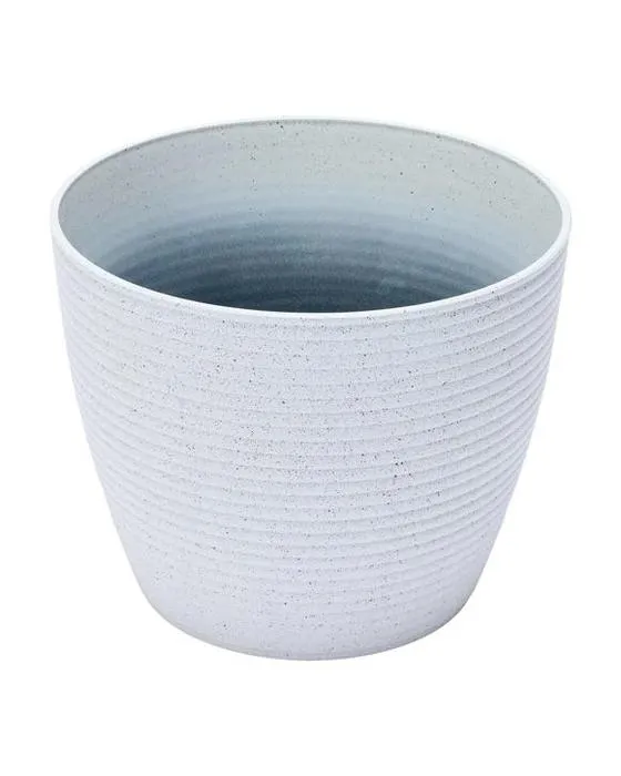 Pot linéaire texturé de 30cm - Blanc