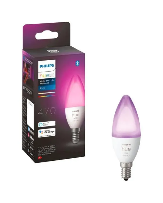 Philips Hue 6W E14 Ampoule à bougie intelligente blanc et couleur