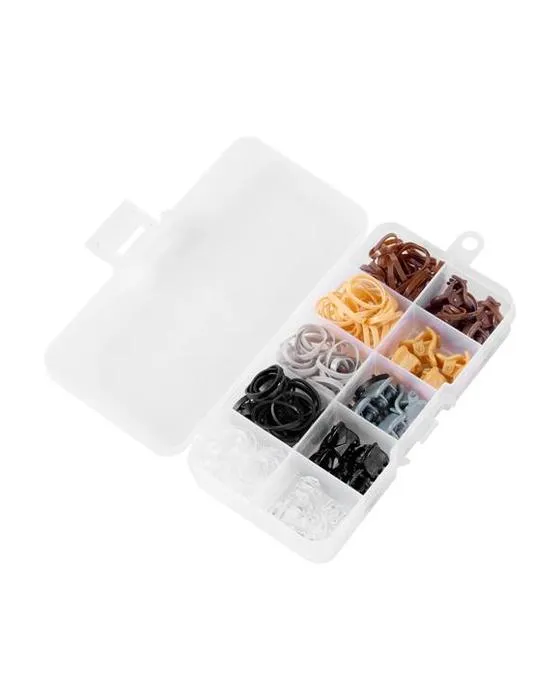 OXX Haircare 170 pièces Mini clips de griffes et bandes de poly - Nu