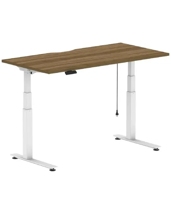 Stilford S2 Electric Sit Stand Desk 1500mm Blanc/Walnut Desk, tables et postes de travail