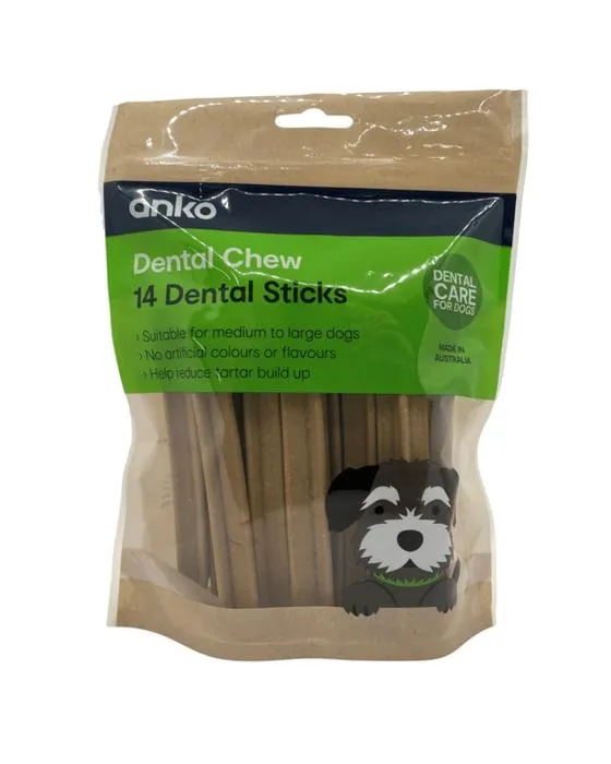 Chien de soins dentaires bâtons